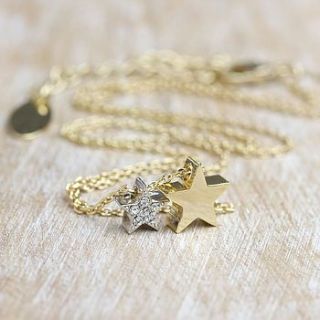 double sparkle star necklace by lisa angel