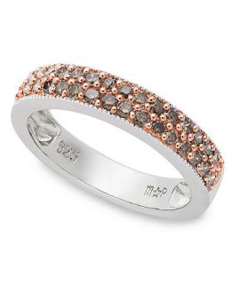 Sterling Silver Ring, Champagne Diamond Stackable Ring (1/2 ct. t.w.)   Rings   Jewelry & Watches
