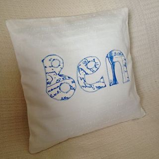 screen printed fabric cushion cover by lucie pritchard