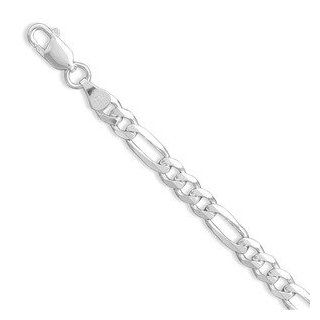 Figaro Chain Bracelet 5.5mm Width 7 or 8 inch Length Men Women Sterling Silver, 7 inch Jewelry