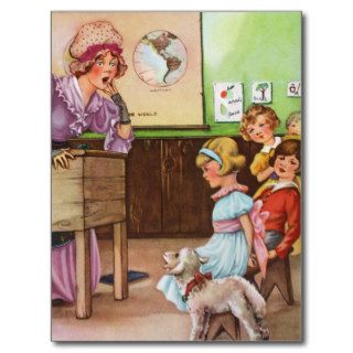 Vintage Mary Had A Little Lamb Postcard