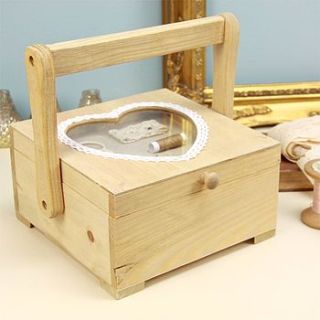 country 'chic' wooden sewing box by lisa angel homeware and gifts
