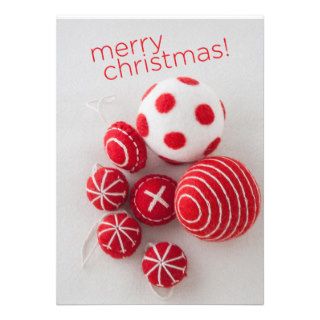 Fabric Christmas tree balls Invitation