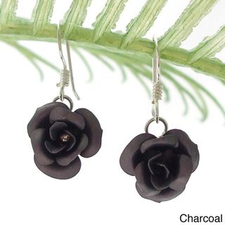 Blooming Roses .925 Sterling Silver Dangle Earrings (Thailand) Earrings