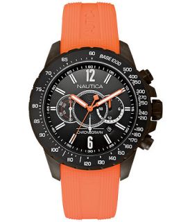 Nautica Watch, Mens Chronograph Orange Silicone Strap 45mm N21026G   Watches   Jewelry & Watches