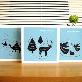 personalised pack of six christmas cards by designed