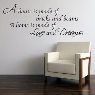 love and dreams home wall stickers by parkins interiors