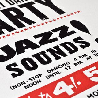 'jazz sounds' limited edition screen print by print basement