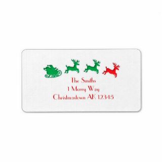 Santa's Sleigh letterpress address labels