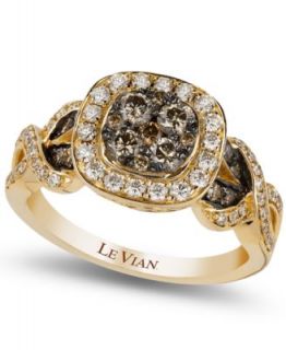 Le Vian Chocolate (3/4 ct. t.w.) and White (1/2 ct. t.w.) Diamond Ring in 14k Gold   Rings   Jewelry & Watches