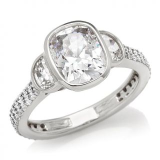 Jean Dousset 3.06ct Absolute™ Oval 3 Stone Bezel Set Ring
