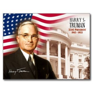 Harry S. Truman    33rd President of the U.S. Postcard