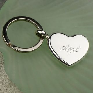 silver key ring heart design by hersey silversmiths
