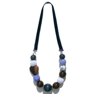 coastal blues velvet necklace by handmade by hayley