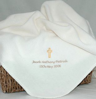 embroidered christening blanket by the alphabet gift shop