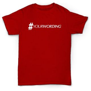 personalised social networking hashtag tshirt by flaming imp