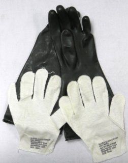 Black Protective Chemical Rubber Gloves   Chemical Resistant Safety Gloves  