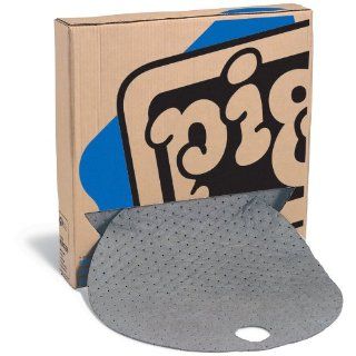 New Pig MAT208 Polypropylene Heavy Weight Barrel Top Absorbent Mat Pad, 35.32 oz Absorbency, 22" Diameter, Gray, For 55 Gallon Steel Drum (Box of 25) Science Lab Spill Containment Supplies