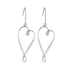 Sunstone Sterling Silver Open Heart Loop Dangle Earrings Sterling Silver Earrings