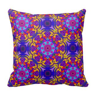 Exploding  Colors Kaleidoscope Design Throw Pillow