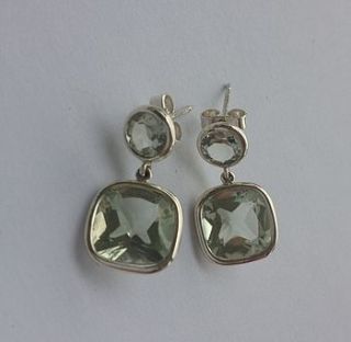green quartz and silver earrings by mmzs jewellery design