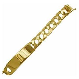 14K Yellow Gold Classy Sqaure Knots Men's Bracelet Identification Bracelets Jewelry
