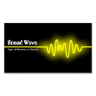 Sound Wave   Yellow and Black Business Cards