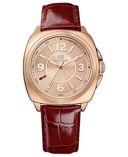 Tommy Hilfiger Watch, Womens Merlot Croco Embossed Leather Strap 38mm 1781337   Watches   Jewelry & Watches