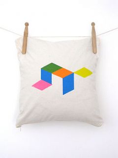 geometric cube cushion by rolfe&wills