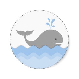 Blue and Gray Whale Stickers