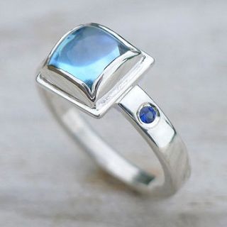 blue topaz and sapphire ring handmade to size by lilia nash jewellery