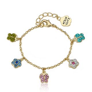 Molly Glitz 14k Goldplated Children's Crystal Butterfly Charm Bracelet Molly Glitz Children's Bracelets
