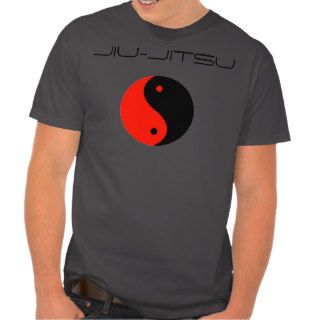 Jiu jitsu with yin yang symbol red and black t shirts