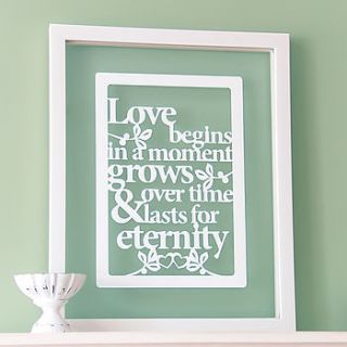 personalised love papercut wall art by ant design gifts