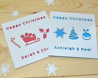 pack of laser cut christmas cards by sweet pea design