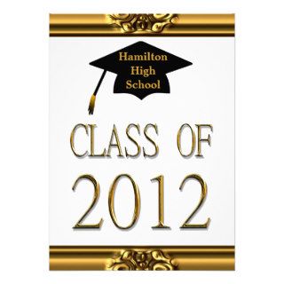 Graduation Gold Class Of 2012 Invitations