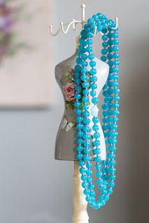 corrine long milk glass bead necklace by anusha