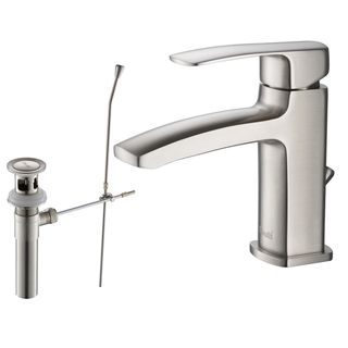 Rivuss Erbo Single lever Brushed Nickel Bathroom Faucet with Pop up Drain Rivuss Bathroom Faucets