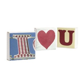 set of three 'i love you' mini canvases by brighton artists