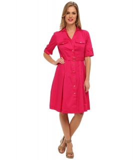 Jones New York Belted Shirt Dress Womens Dress (Pink)