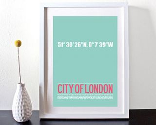 personalised city coordinates with your text by i love art london