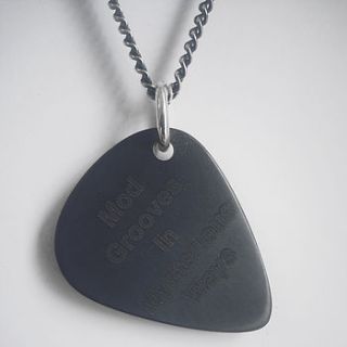 zirconium guitar pick pendant by fou jewellery