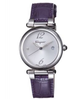 Ferragamo Watch, Womens Swiss Gancino Sparkling Pink Calfskin Leather Strap 34mm F64SBQ5201 S109   Watches   Jewelry & Watches