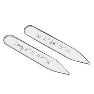 personalised silver collar stiffeners by merci maman
