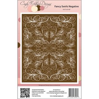Cindy Echtinaw Designs Spellbinders Matching Rubber Stamps Fancy Swirls Negative Clear & Cling Stamps