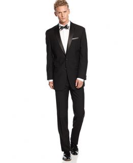 Calvin Klein Suit, Black Solid Tuxedo Big and Tall   Suits & Suit Separates   Men