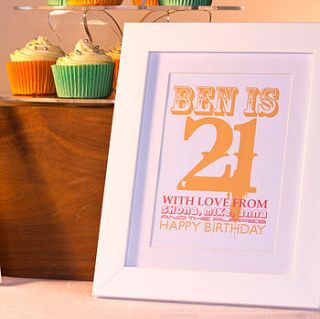 personalised birthday print by pickle pie gifts