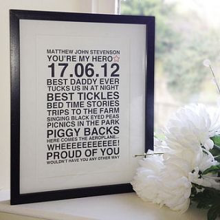 personalised sentiments typography print by megan claire