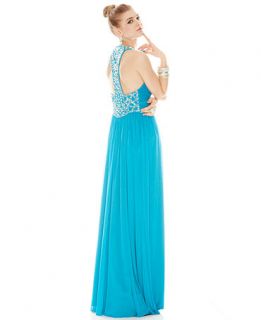 Prom 2014 Blue Crushes Rhinestone Back Dress Look   Women
