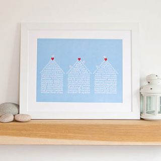 beach huts print by bird&bloom